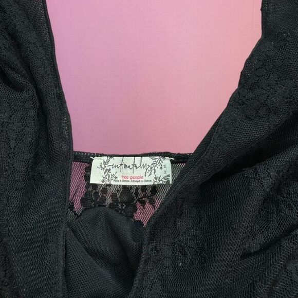 Free People new with tags black lace sheer fairy whimsy goth top - Picture 8 of 8